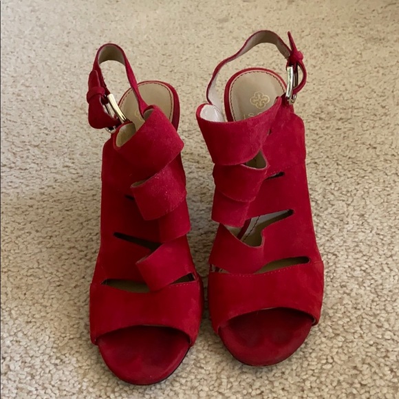 Isolá Red Suede Heels - Picture 3 of 5